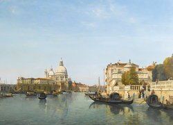 Gondole na kanale w Wenecji