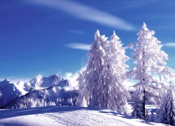Zima, Drzewa, Fractalius, Góry