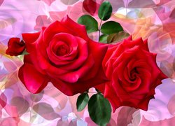 Graficzne dwie czerwone róże