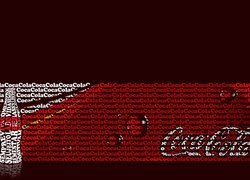 Logo, Coca-Cola, Butelka, Krople, Grafika