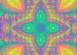 Gwiazda i spirale na kolorowym tle