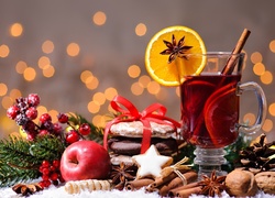 Kompozycja, Świąteczna, Pierniki, Herbata
