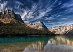 Góry, Jezioro, Hector Lake, Las, Park Narodowy Banff, Kanada