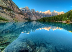 Jezioro Moraine w Albercie w kanadyjskim Parku Narodowym Banff