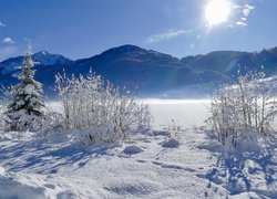 Jezioro Weißensee w Austrii zimą