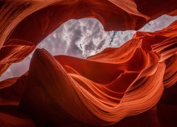 Kanion Antylopy, Stan Arizona, Stany Zjednoczone, Skały, Niebo