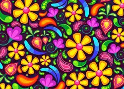 Kolorowe kwiatki w grafice