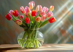 Kwiaty, Tulipany, Wazon, Bukiet