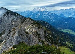 Góry, Alpy Ennstalskie, Szczyty, Drzewa, Krzewy, Park Narodowy Gesause, Austria