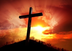 Krzyż, Chrześcijaństwo, Pasja, Zachód słońca, Wielkanoc