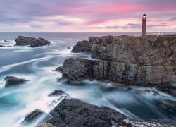 Morze, Wybrzeże, Skały, Szkocja, Latarnia morska, Butt of Lewis Lighthouse