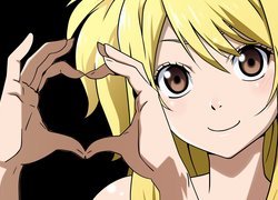 Manga Anime, Dziewczyna, Lucy Heartfilia, Dłonie, Serce, Miłosne