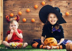Halloween, Dzieci, Dziewczynki, Kostiumy, Dynie