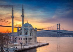 Turcja, Stambuł, Cieśnina Bosfor, Meczet Ortaköy, Most Bosforski, Rzeka