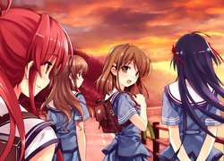 Dziewczyny, Manga Anime, Czerwonowłosa, Miyamae Tomoka, Deep Blue Sky Pure White Wings