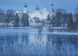 Zima, Jezioro, Cerkiew, Monaster Terapontowski, Wieś Ferapontovo, Obwód wołogodzki, Rosja