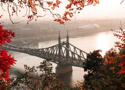 Węgry, Budapeszt, Most Wolności, Rzeka Dunaj, Jesień