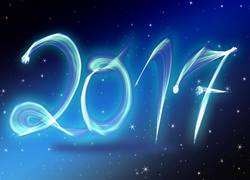 Nowy rok 2017 na tle gwiazd