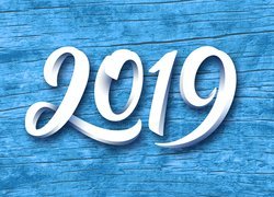 Nowy Rok 2019 na niebieskim tle