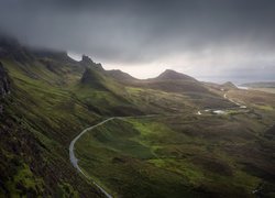 Góry, Wzgórza, Osuwisko, Quiraing, Wyspa Skye, Szkocja