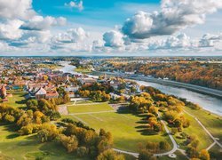 Miasto, Kowno, Litwa, Rzeka, Panorama