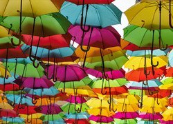 Kolorowe, Wiszące, Parasolki