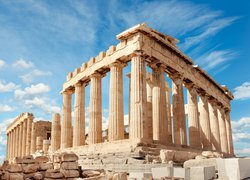 Grecja, Ateny, Ruiny, Partenon, Kolumny, Zabytek