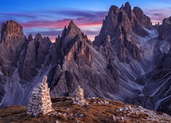 Góry, Dolomity, Masyw Cadini di Misurina, Skały, Włochy, Kamienie