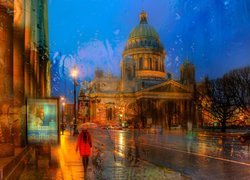 Petersburska ulica w deszczu