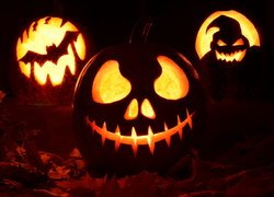 Halloween, Dynia, Lampy, Jack OLantern, Liście