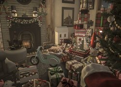 Pokój pełen świątecznych dekoracji