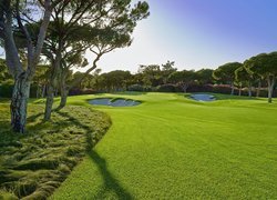 Pole golfowe, Drzewa, Hotel, Quinta do Lago, Almancil, Portugalia