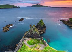 Irlandia, Hrabstwo Kerry, Morze, Półwysep Dingle, Skały
