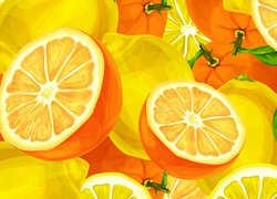 Pomarańcze i cytryny w grafice