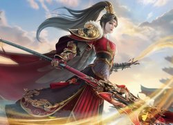 Total War Three Kingdoms, Postać, Kobieta, Sun Shangxiang, Włócznia