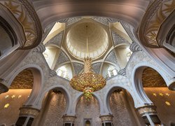 Wnętrze, Żyrandol, Meczet, Wielki Meczet Szejka Zajida, Abu Zabi, Zjednoczone Emiraty Arabskie Inne wnętrza
