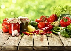 Warzywa, Papryka, Pomidory, Słoiki, Przetwory