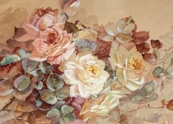 Franz Bischoff, Malarstwo, Obraz, Kwiaty, Róże