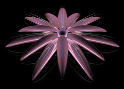 Różowy rozwinięty kwiat w grafice 3D