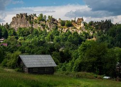 Gmina Mala Skala, Czechy, Skały, Dom, Ruiny, Zamek Vranov, Las