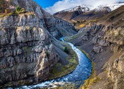 Góry, Kręta, Rzeka Eyjafjardara, Islandia