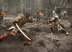 Samuraj Orochi w walce z Rycerzem Strażnikiem