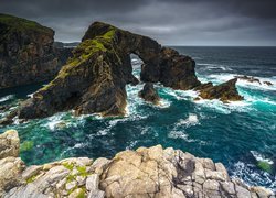 Morze, Skały, Łuk, Stac a Phris Arch, Wyspa Lewis, Szkocja