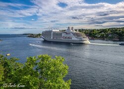 Statek pasażerski, Łódki, Morze, Galtesund, Arendal, Norwegia