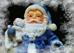 Świąteczna figurka Mikołaja z misiem