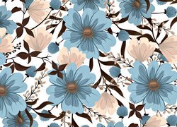 Niebieskie, Kwiaty, Tekstura
