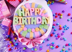 Tort, Urodziny, Prezenty, Akcesoria, Urodzinowe, Napis, Happy, Birthday