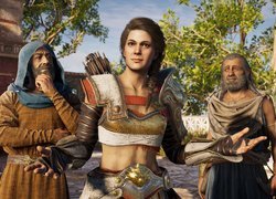 Trzy postacie w grze Assassins Creed Odyssey