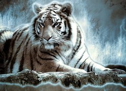 Tygrys w grafice paintography