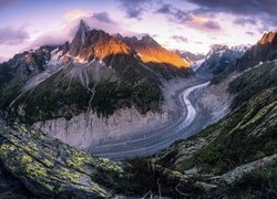 Góry, Alpy, Masyw Mont Blanc, Lodowiec, Mer de Glace, Francja